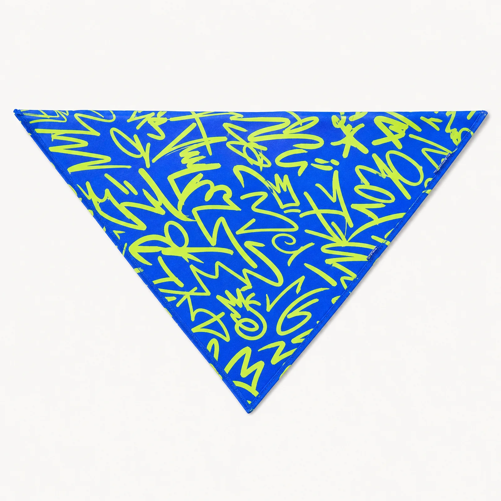 Cotton Bandana, Graffiti Print — Blue