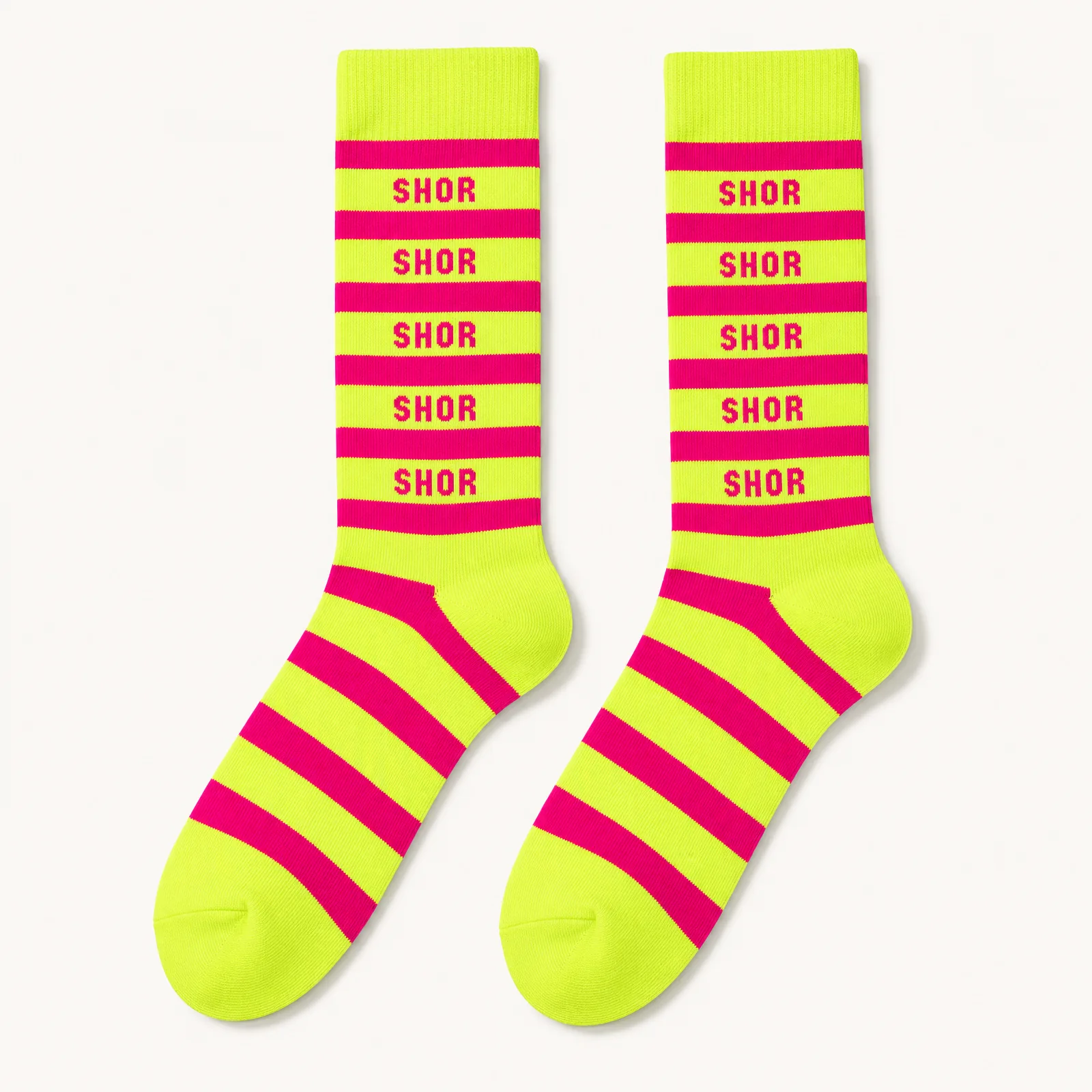 Loud Stripe Crew Sock — Rani/Lime